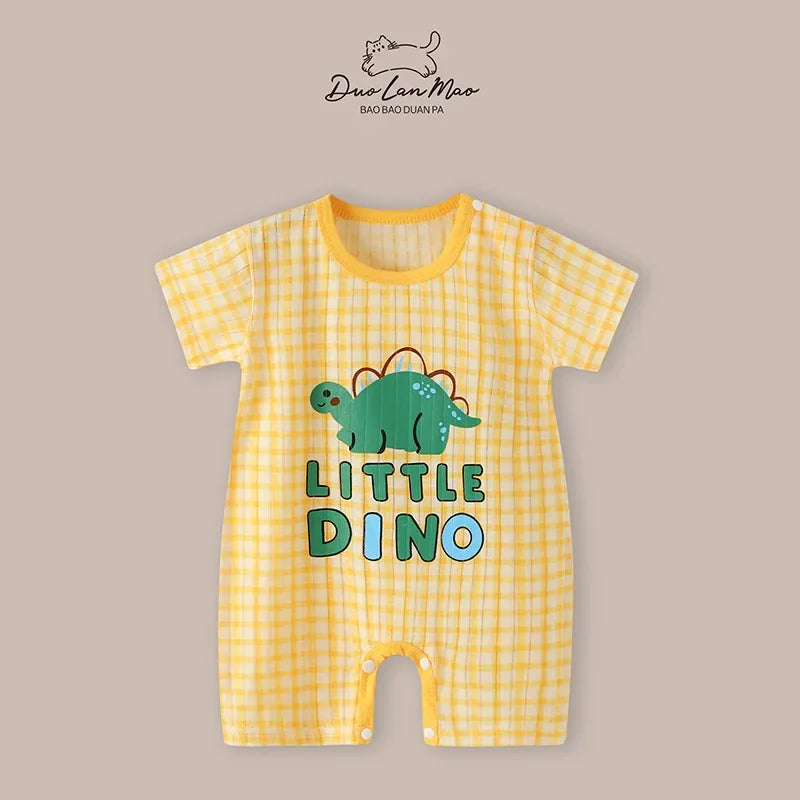 Baby Boys Summer Thin Cartoon Rompers