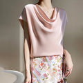 Silk Women's T-Shirts Summer Crew Neck