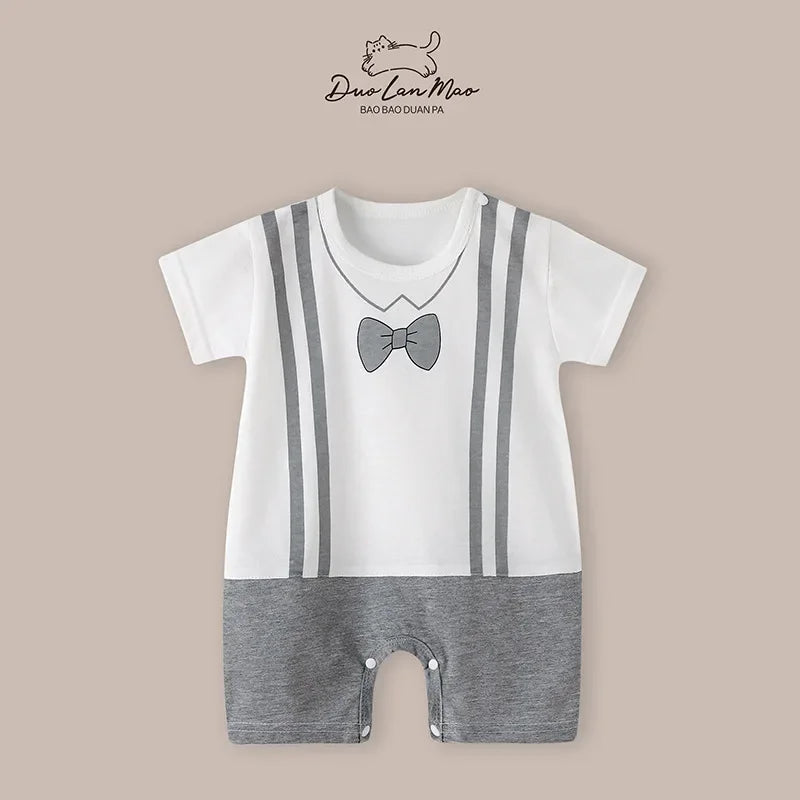 Baby Boys Summer Thin Cartoon Rompers