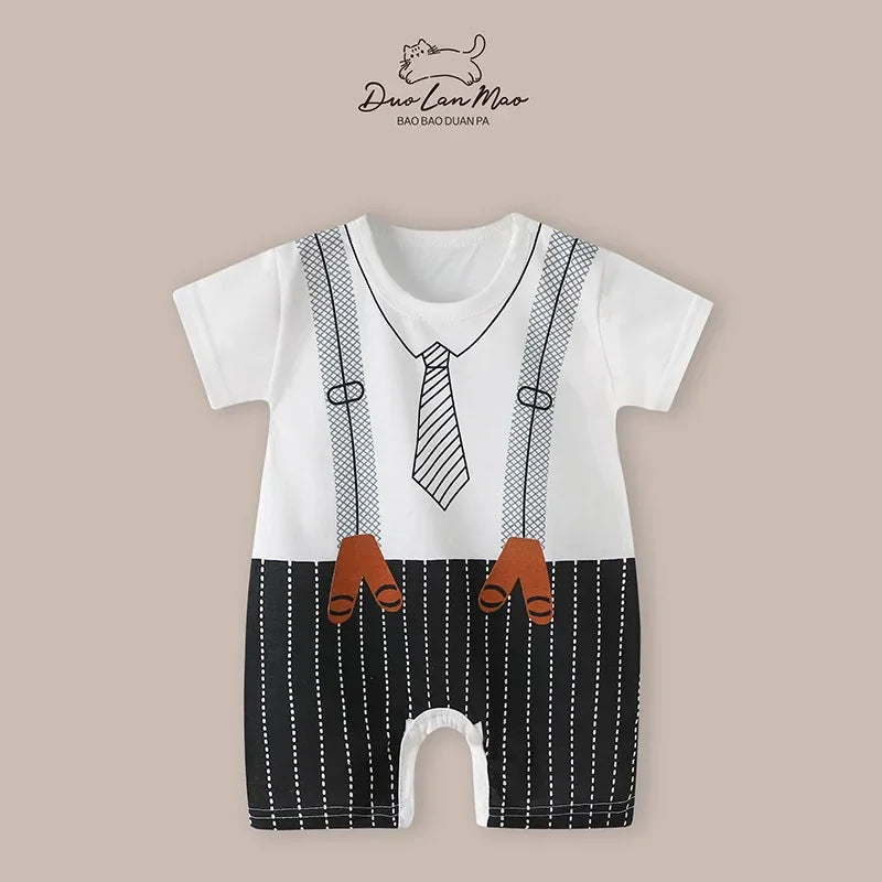 Baby Boys Summer Thin Cartoon Rompers