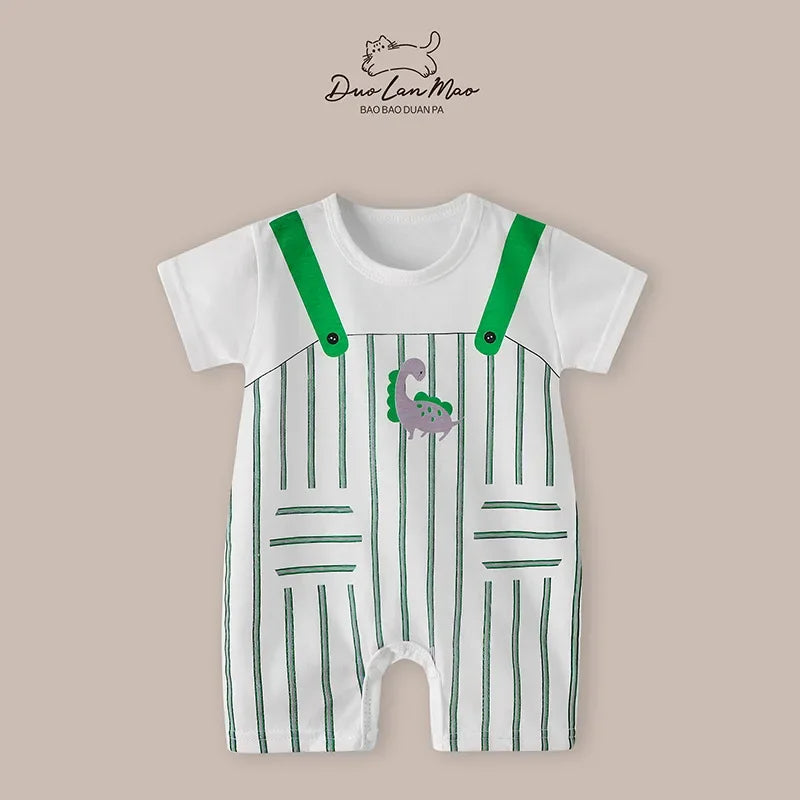 Baby Boys Summer Thin Cartoon Rompers