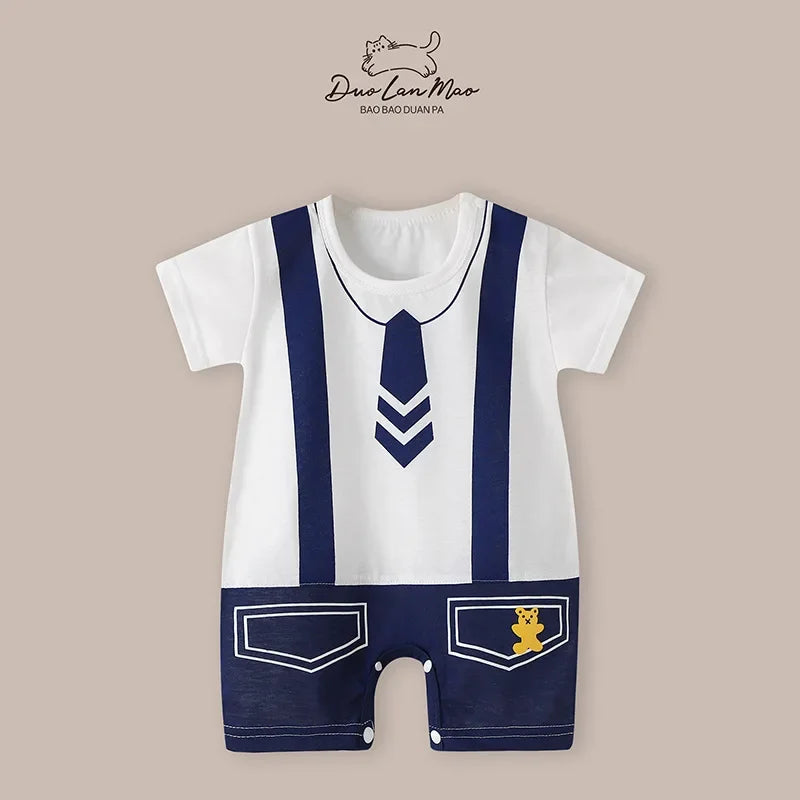 Baby Boys Summer Thin Cartoon Rompers