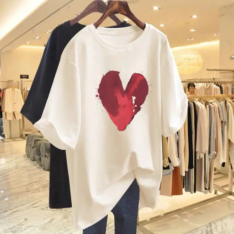 Summer New Chic Hand-Painted Print T-shirt