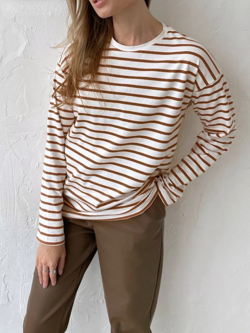 Wolfeel Summer Long Sleeve Striped T-Shirt