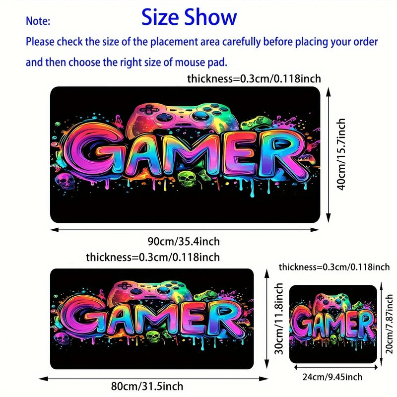 Gamepad Pattern Mouse Pad Large Gaming